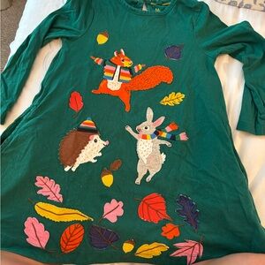 Kid's Mini Boden Fall Theme Embroidered Dress